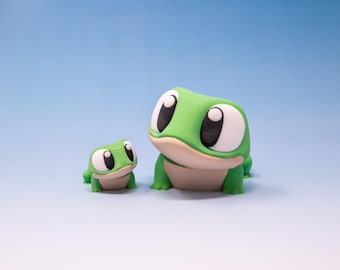 Fidget Frog Toy Green 3D Printed Articulated Flexible Mini Animal, Stress Relief Pocket Fidget Toy for Kids