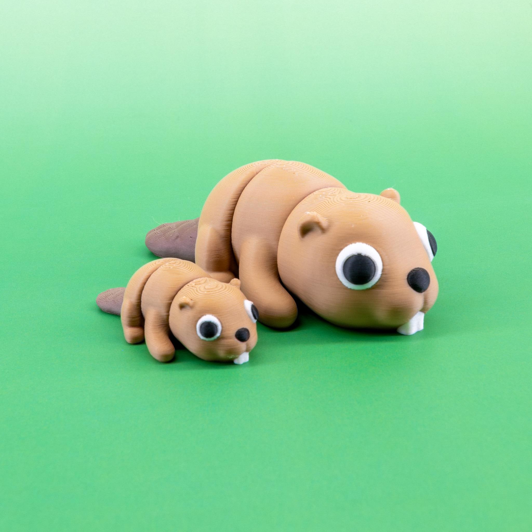 Beaver Fidget Toy 3D Printed: Articulated Flexi Mini Animal, Pocket ...
