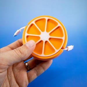 Citrus Cable Winder: 3D Printed Cord Organizer - Fun Desk Gadget