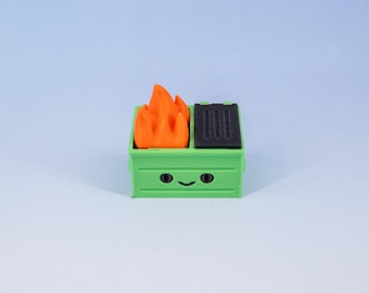 3D Printed Dumpster Fire Fidget Keychain: Stress Relief Clicker Toy