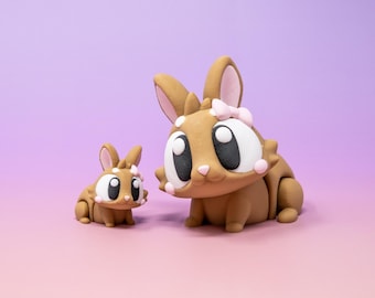 Fidget Spielzeug Flexi Bunny: 3D Gedruckter Gelenk Osterhase, Mini Tierfigur, Stressabbau Tasche Fidget Tier