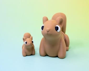 Articulated Squirrel Fidget Toy: 3D Printed Flexi Animal, Mini Pocket Stress Relief Figure, Kids Desk Toy