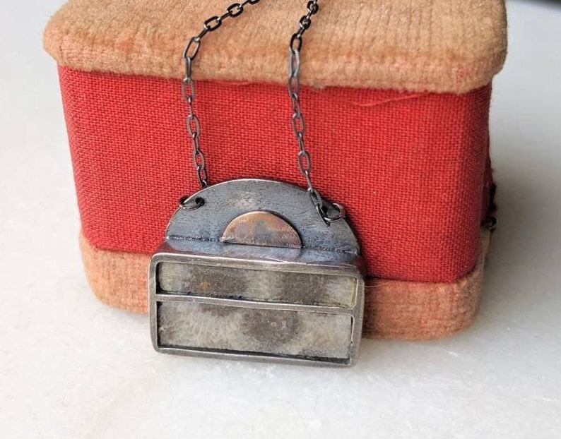 FREE SHIPPING USA Handmade petoskey stone pendant