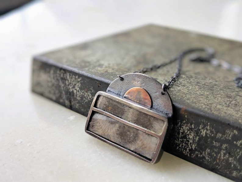 FREE SHIPPING USA Handmade petoskey stone pendant