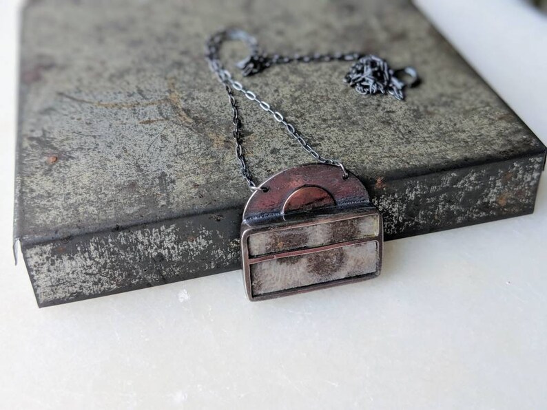 FREE SHIPPING USA Handmade petoskey stone pendant