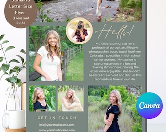 Senior Photography Flyer: Canva Template for Photographers (Digital Download)