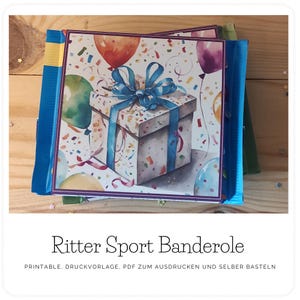 Ritter Sport banderole, 100g, last minute gift, to download and print, chocolate, packaging, souvenir, party giveaway, birthday