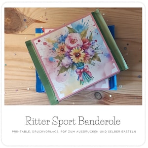 Ritter Sport banderole, 100g, last minute gift, to download and print, chocolate, packaging, souvenir, party giveaway, birthday