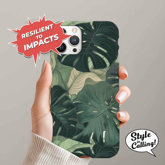 Monstera Pattern Tough Phone Case - iPhone/Samsung Cover, Swiss Cheese  Plant, Protective Phone Cover, Durable Phone Case, Plant Lover Gift