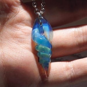 Stardew Valley Mermaid Necklace: Handmade Glass Spiral Seashell Pendant, Gift for Stardew Girls