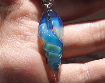 Stardew Valley Mermaid Necklace: Handmade Glass Spiral Seashell Pendant, Gift for Stardew Girls