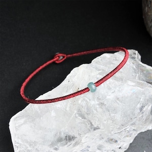 Tibetan Buddhist Talisman Bracelet | Handwoven Minimalist Knot Bangle | Unisex Waterproof Lucky Charm for Meditation & Protection