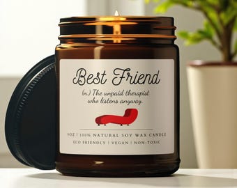 Best Friend Scented Soy Candle | Best Friend Gift, Friend Candle, Friendship Candle, Unique Aromatherapy Candle | 100% Soy Wax Candle