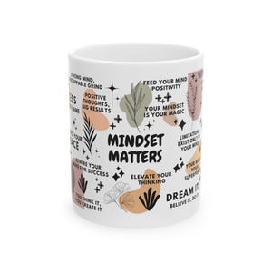 Mindset Matters Mug, Growth Mindset Coffee Cup, Motivation Mug for Women, Positive Thinking Gift, Success Mindset Mug