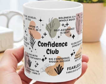 Taza del Club de la Confianza, Taza de Afirmación Atrevida, Regalo de Autoestima para Mujeres, Taza de Café de Empoderamiento, Motivación Diaria