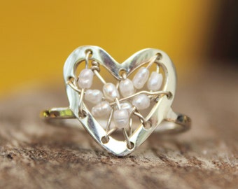 Stitched Heart Ring