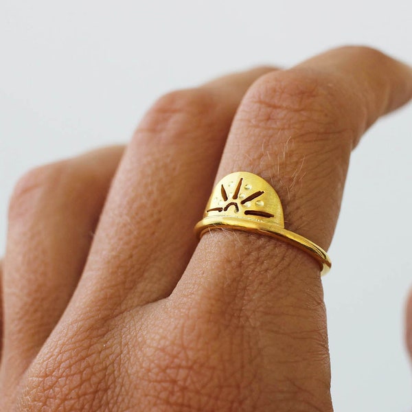 Gold Walking on Sunshine - Gold Vermeil Sun Ring