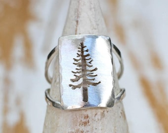 Under the Pine Tree Ring - Tree Ring - Mountain Jewelry - Nature Jewelry - PNW - Pine Tree Statement Ring