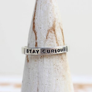 Say It Ring - New Year&#39;s Resolution Word Ring Daily Reminder Ring Sterling Silver Handcrafted and Personalized