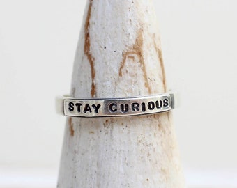 Say It Ring - New Year's Resolution Word Ring Daily Reminder Ring Sterling Silver Handcrafted and Personalized