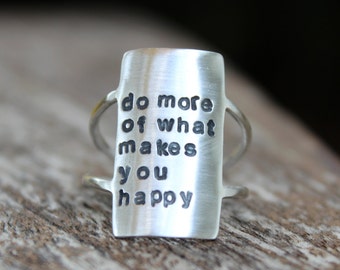 Own Your Statement Ring - Inspirational Personalized Quote Ring Personalized Boho Ring Inspirational Ring Female Empowerment Women