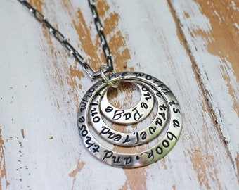 Inspirational Travel Necklace - Inspirational Quote Jewelry Travel Necklace -  Personalized Travel Gift