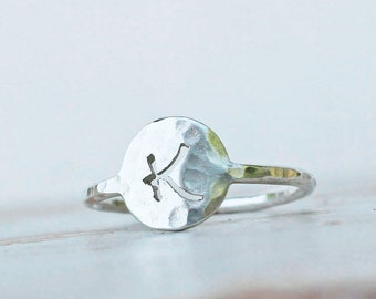 Spring Tide Sterling Silver Personalized Initial Ring  - Bridesmaid Gifts