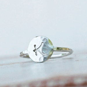 Spring Tide Sterling Silver Personalized Initial Ring  - Bridesmaid Gifts