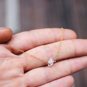 Jupiter Drops Choker Necklace Gold Filled and Herkimer Diamond Choker Necklace image 1