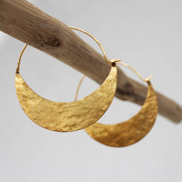 Gold Luna Big Hoop Earrings - 18k Gold Vermeil Statement Hoop Earrings