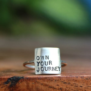 Storybook Ring Own Your Journey Ring Sterling Silver Personalized Inspirational Ring Inspirational Jewelry Quote Female Empowerment Women image 1