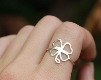 Irish Four Leaf Clover Lucky Ring