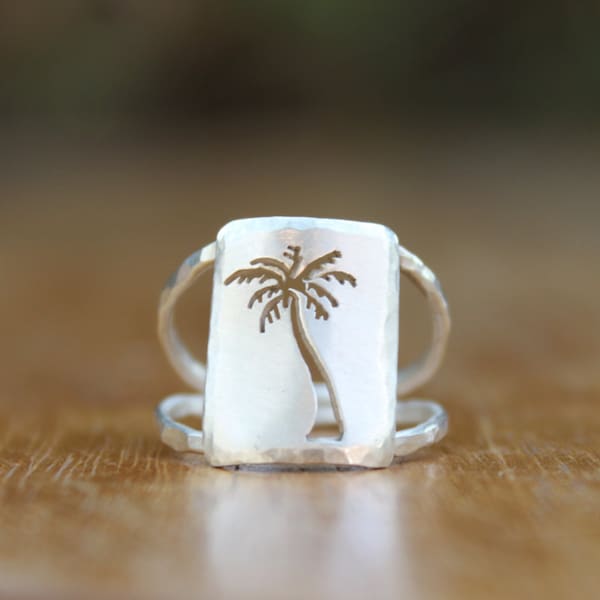 Under the Palm Tree Ring - Tropical Jewelry - Beachy - Palm Tree Jewelry - Boho Statement Ring