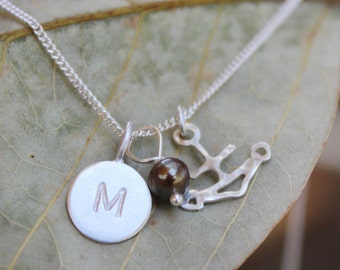 Driftless - Anchor and Initial Necklace