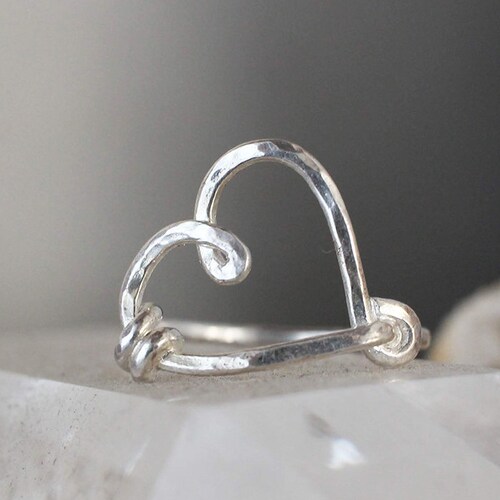 Gold Funky Heart Ring - Etsy