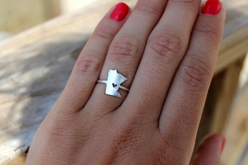 6 Bridesmaid Gifts Any State Love Ring image 4
