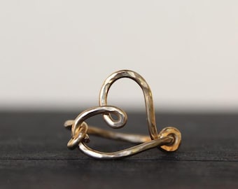 Gold Funky Heart Ring