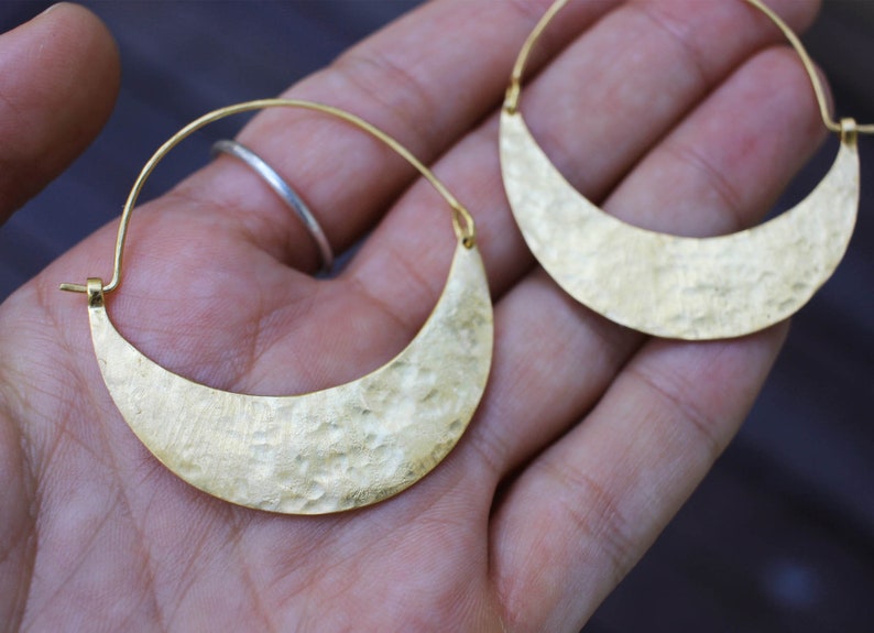 Gold Luna Big Hoop Earrings 18k Gold Vermeil Statement Hoop Earrings image 4