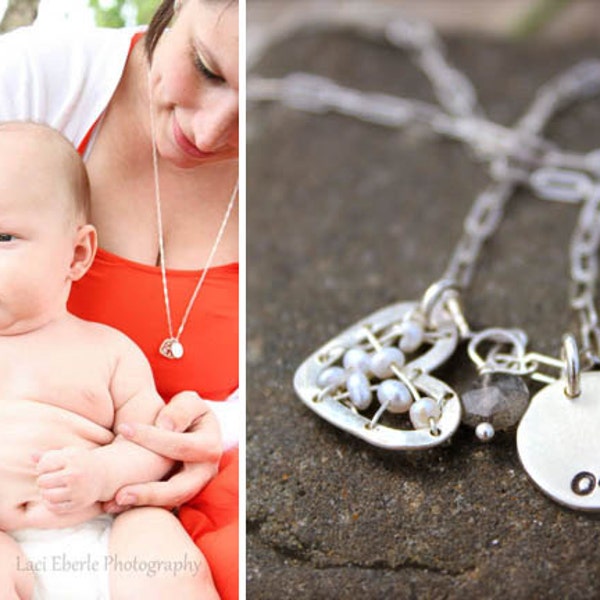 Stitched Heart Mommy Necklace