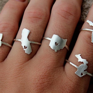 6 Bridesmaid Gifts Any State Love Ring image 1