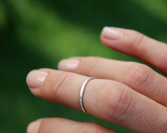 Simple Silver Midi Ring or Stacking Ring