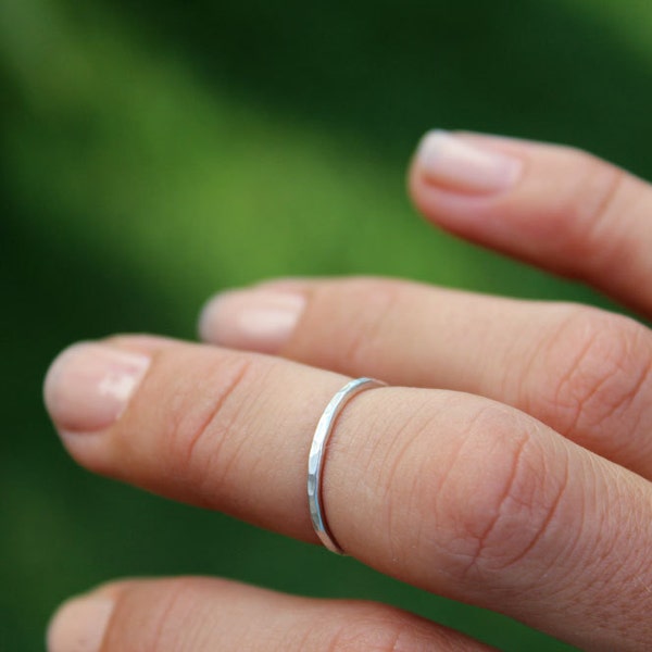 Simple Silver Midi Ring or Stacking Ring