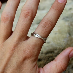 Three Band Rolling Ring Russian Wedding Ring Interlocking Puzzle Ring image 5