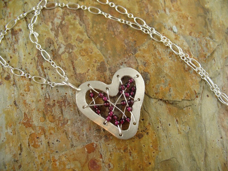 Stitched Heart Necklace image 4