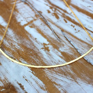 Golden Lining Necklace Adjustable from 13 to 16 Simple Everyday Silver Bar Necklace for Layering in Gold Vermeil image 5