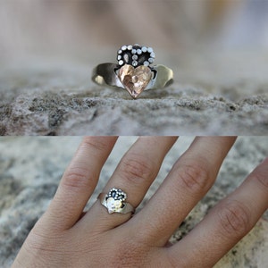 Handcrafted Modern Claddagh Ring Irish promise friendship ring Unique Claddagh Ring image 9