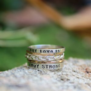 Army STRONG Love Stacking Rings - Personalized for you