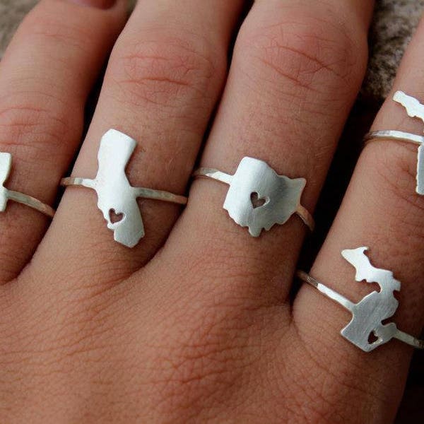 9 Bridesmaid Gifts - Any State Love Ring