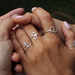 Lowercase Initial Ring Personalized Initial Jewelry Dainty Custom Letter Ring image 5