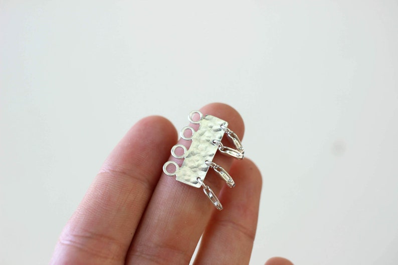 Extender for Layering Necklaces Sterling Silver Hammered Etsy